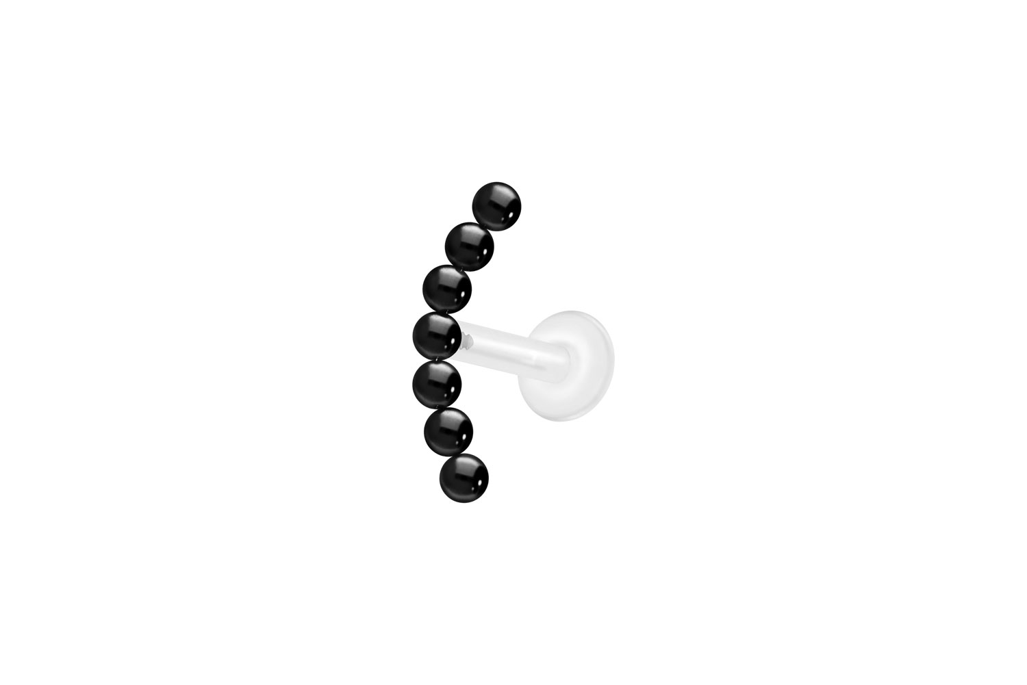 PTFE Labret Piercing mit Innengewinde + Titan-Aufsatz 7 KUGELN